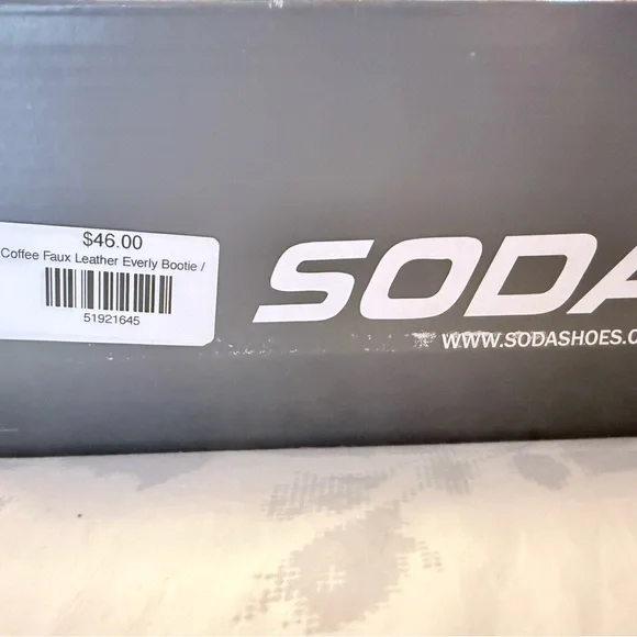 Soda Coffee Faux Leather Block Heel Booties - - Picture 5 of 5